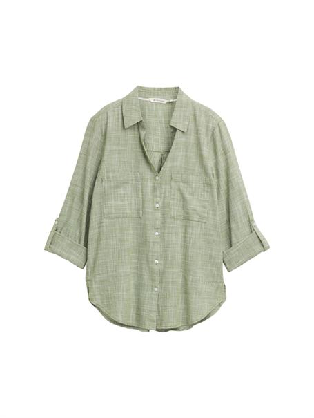 Bluse mit Brusttaschen deep ivy green