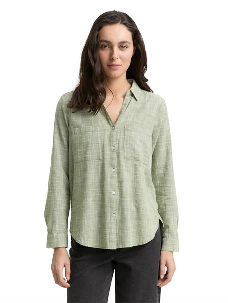 Bluse mit Brusttaschen deep ivy green