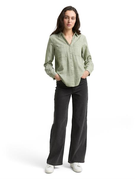 Bluse mit Brusttaschen deep ivy green