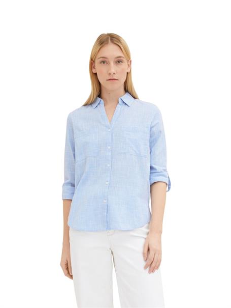 Bluse mit Brusttaschen dreamy blue