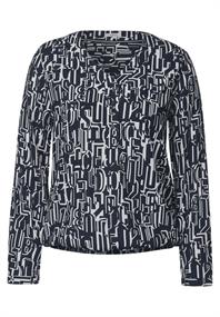 Bluse mit Buchstabenprint deep blue