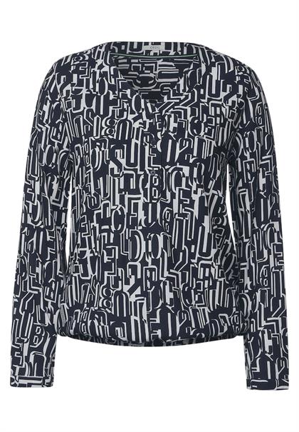 Bluse mit Buchstabenprint deep blue