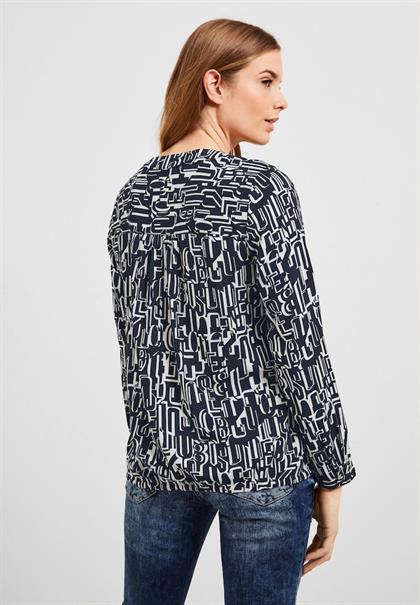 Bluse mit Buchstabenprint deep blue