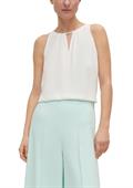 Bluse mit Crêpestruktur weiß