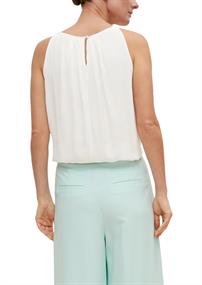 Bluse mit Crêpestruktur weiß