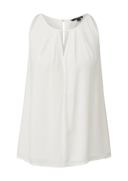 Bluse mit Crêpestruktur weiß