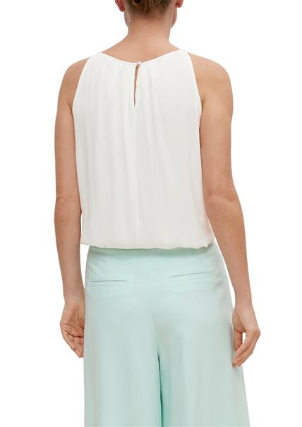 Bluse mit Crêpestruktur weiß