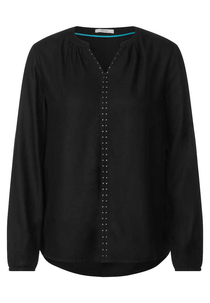 Cecil Damen Langarmbluse Bluse mit Dekosteinen black bequem online kaufen  bei