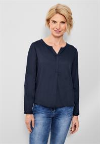 Bluse mit Elastiksaum deep blue