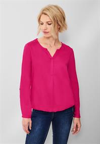 Bluse mit Elastiksaum fresh pink