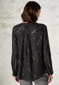 Bluse mit Folienprint black melange