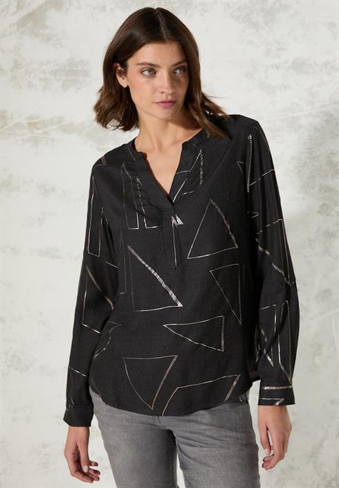 bluse-mit-folienprint-black-melange