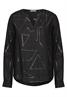 Bluse mit Folienprint black melange