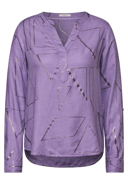Bluse mit Folienprint gentle lilac melange