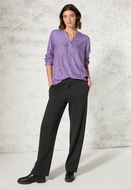 Bluse mit Folienprint gentle lilac melange