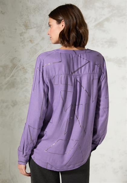 Bluse mit Folienprint gentle lilac melange