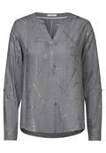 Bluse mit Folienprint platinum grey mel.