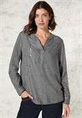 Bluse mit Folienprint platinum grey mel.
