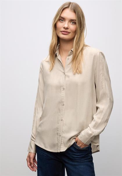 Bluse mit Gallonstreifen morning beige mel.