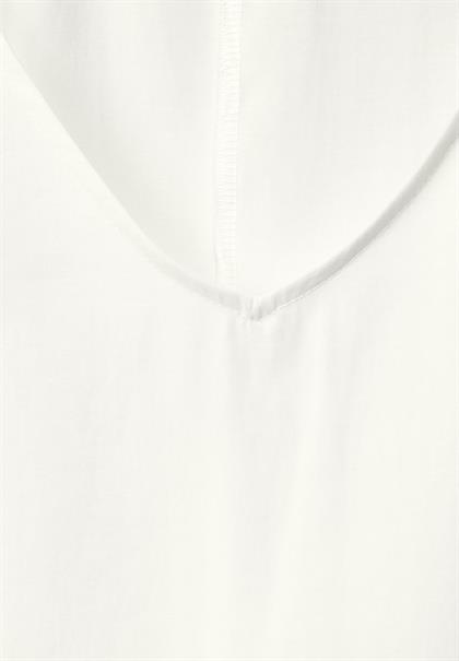 Bluse mit gerafftem Halbarm off white