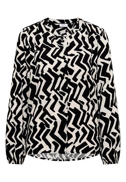 Bluse mit Grafikmuster light greige