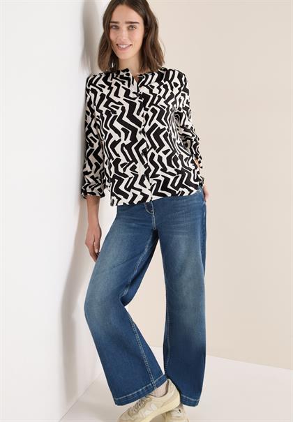 Bluse mit Grafikmuster light greige