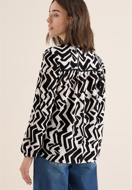 Bluse mit Grafikmuster light greige