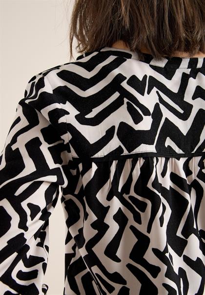 Bluse mit Grafikmuster light greige