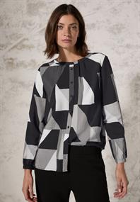 Bluse mit grafischem Muster black