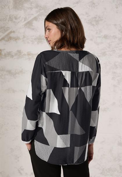 Bluse mit grafischem Muster black