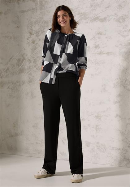 Bluse mit grafischem Muster black