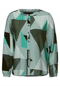 Bluse mit grafischem Muster glaced salvia green