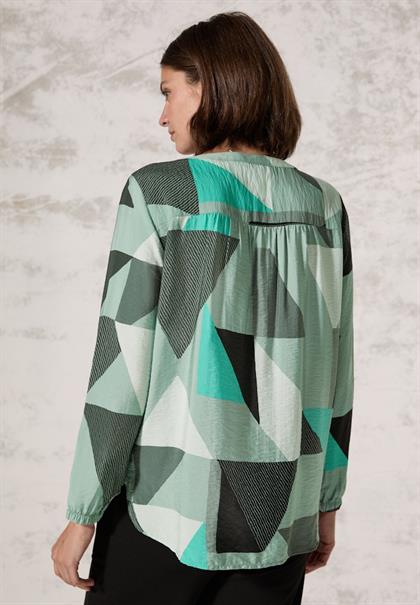 Bluse mit grafischem Muster glaced salvia green