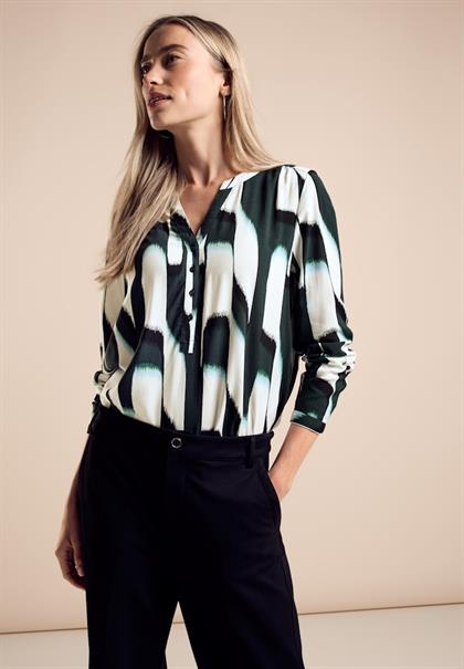 Bluse mit grafischem Muster hunter green