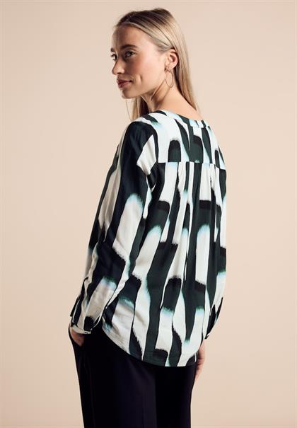 Bluse mit grafischem Muster hunter green