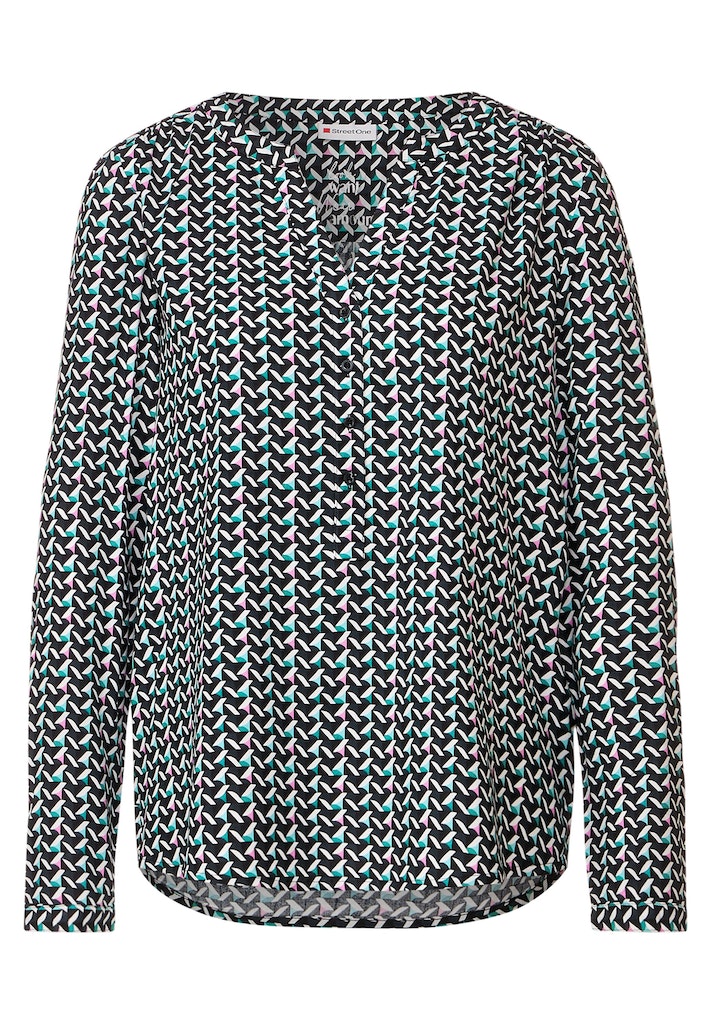 Street One Damen Langarmbluse Bluse mit grafischem Muster meta lilac bequem  online kaufen bei