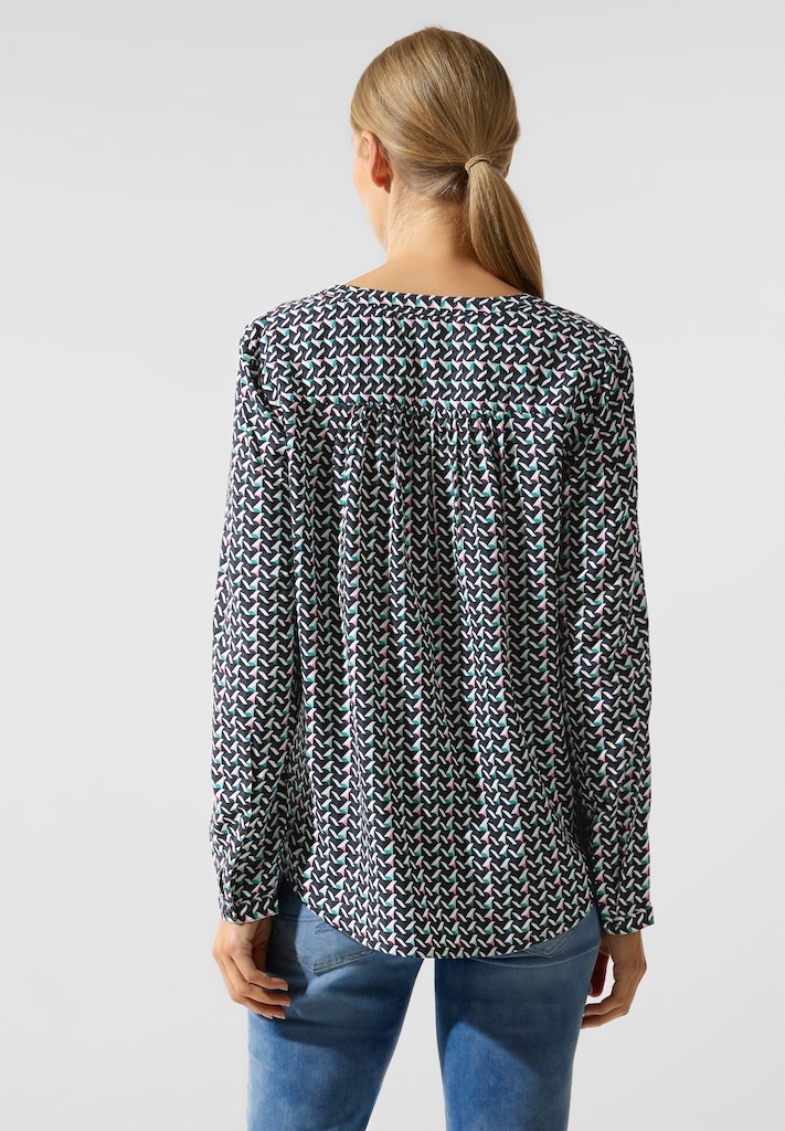 Street One Damen Langarmbluse Bluse mit grafischem bei kaufen meta bequem lilac Muster online