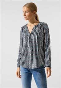 Bluse mit grafischem Muster meta lilac