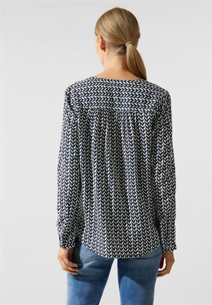Bluse mit grafischem Muster meta lilac