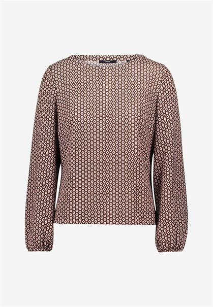 Bluse mit grafischem Print creambrown
