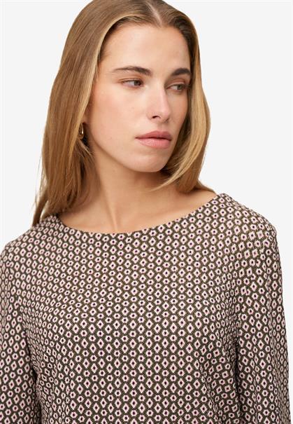 Bluse mit grafischem Print creambrown
