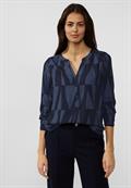 Bluse mit grafischem Print deep blue