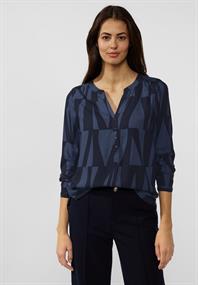 Bluse mit grafischem Print deep blue