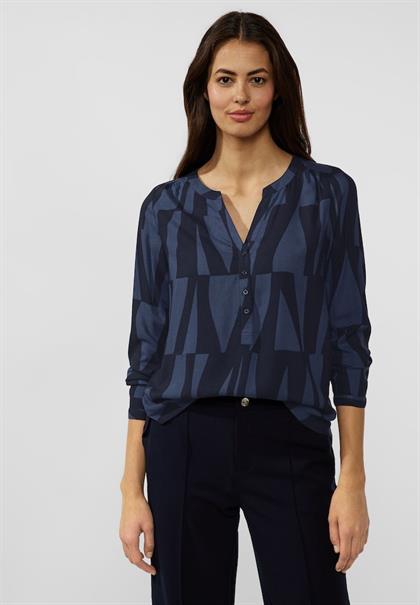 Bluse mit grafischem Print deep blue