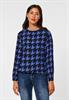 Bluse mit Hahnentrittprint mighty blue