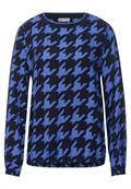 Bluse mit Hahnentrittprint mighty blue
