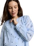 Bluse mit Herz-Stickerei blue heart design