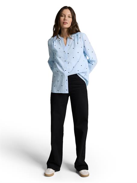 Bluse mit Herz-Stickerei blue heart design