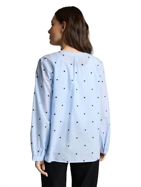 Bluse mit Herz-Stickerei blue heart design