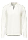 Bluse mit Jersey-Arm vanilla white
